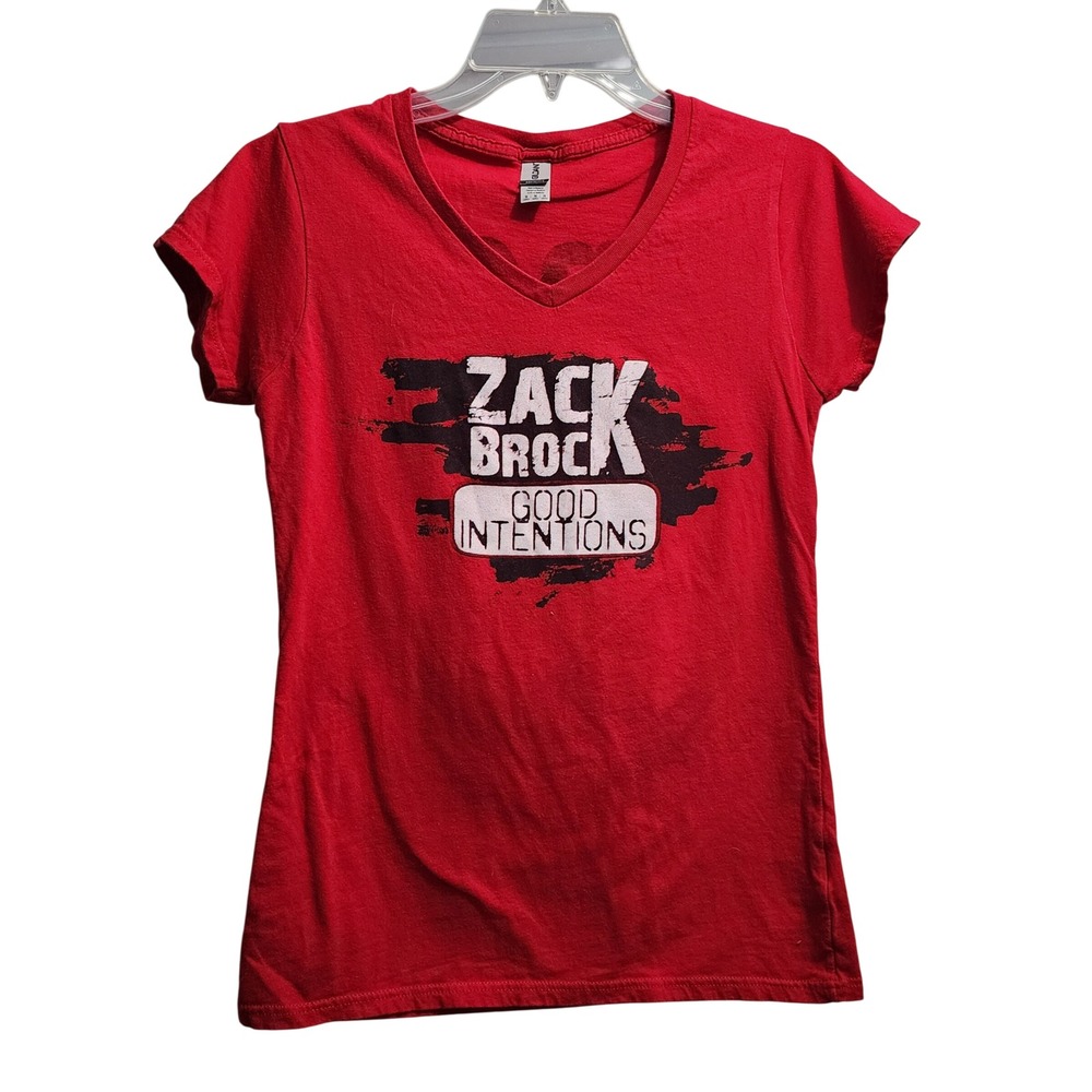 Zack Brock Good Intentions Red V-Neck T-Shirt Women's‎ Size Medium